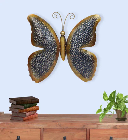 Multicolour Iron Angle Butterfly Wall Decorative Showpiece