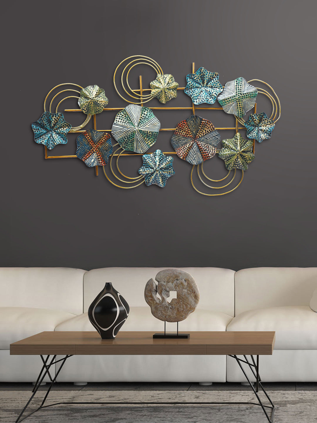 Multicoloured Flower Pattern Wall Art-ArtyCraftz.com