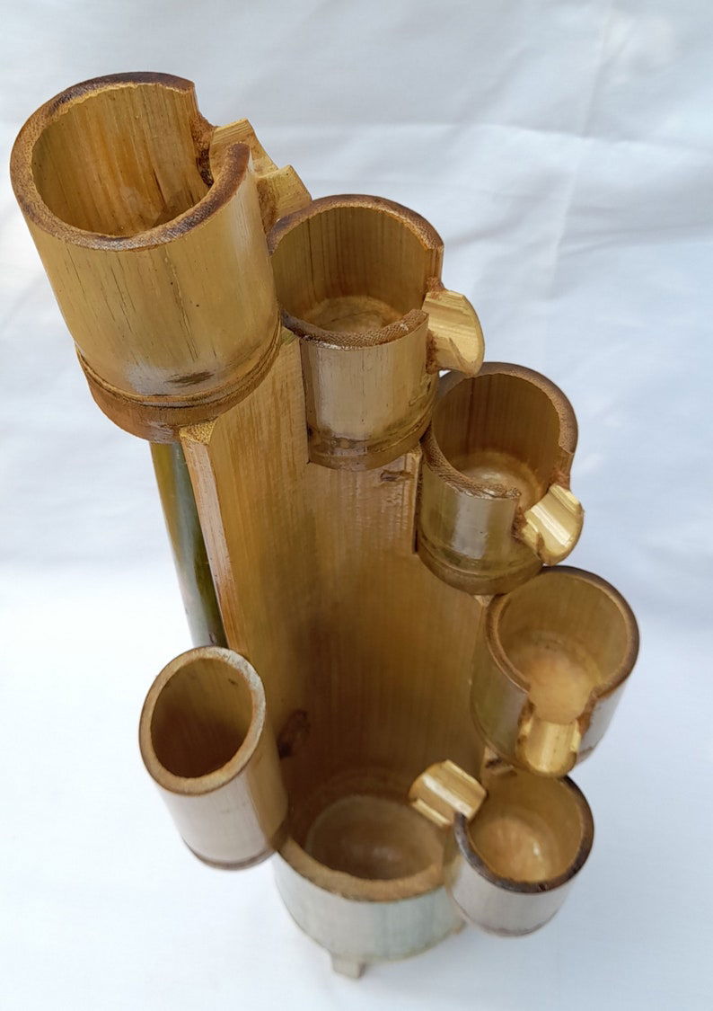 Multiple Cups Water Cascading Bamboo Fountain - ArtyCraftz.com