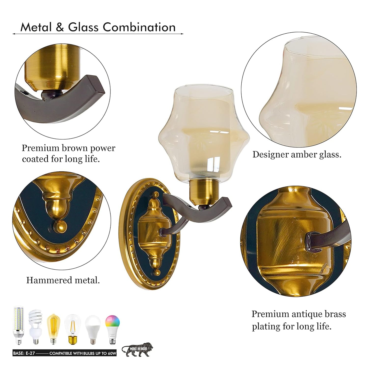 Mysville Dual Glass Shade Wall Light-ArtyCraftz.com