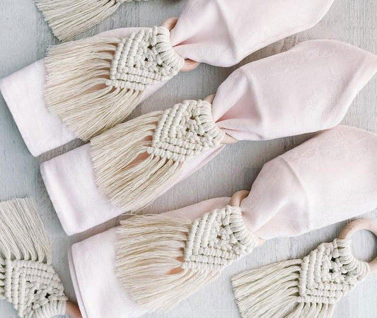 Napkin Ring (Set of 6) Set of 6 Napkin Rings  (White) - ArtyCraftz.com