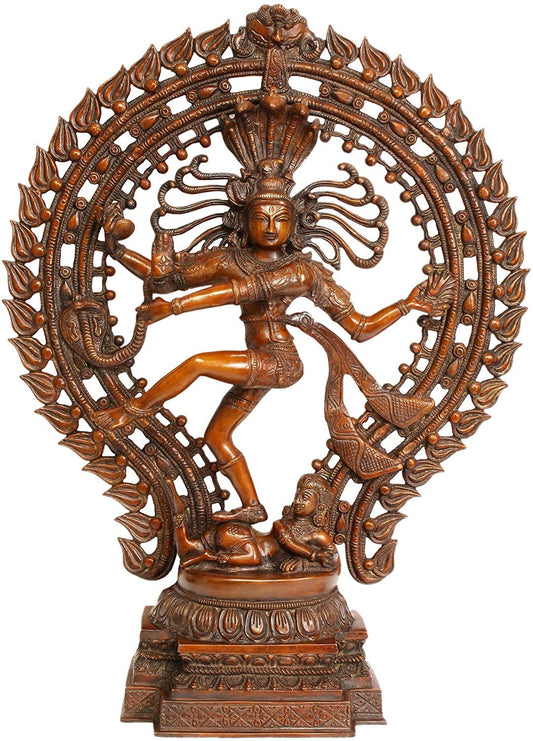 Nataraja Statue – Lord Shiva Dancing Idol in Copper Red Finish, 53.34 cm-artycraftz.com