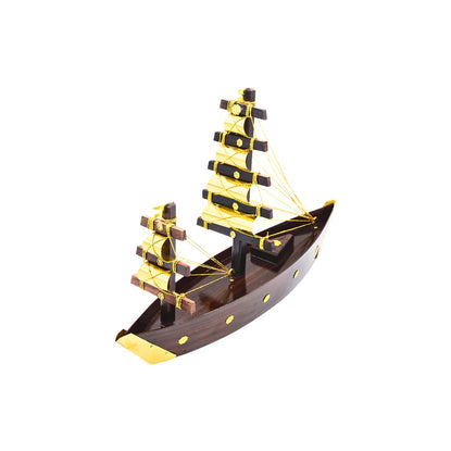 Wooden Miniature Sailing Ship Showpiece