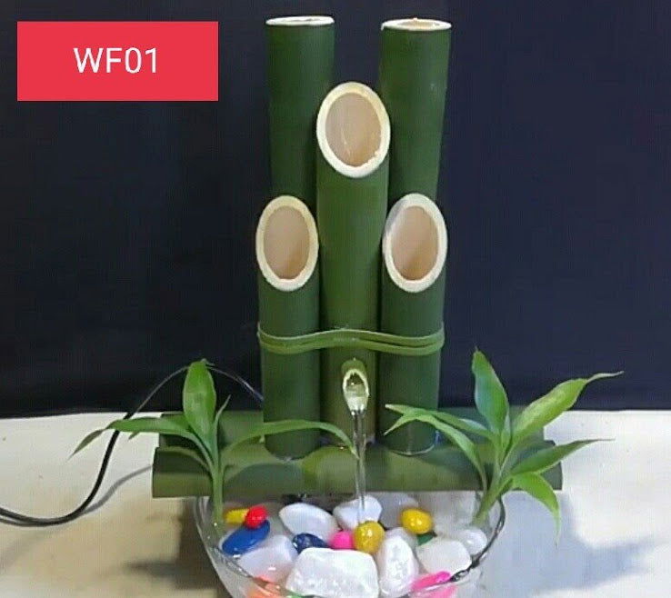 Natural Bamboo Column Tabletop Fountain - ArtyCraftz.com