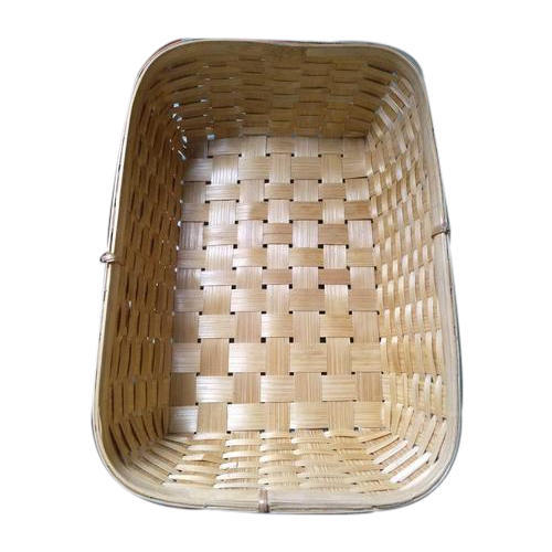 Natural Rectangular Fancy Bamboo Basket-ArtyCraftz.com