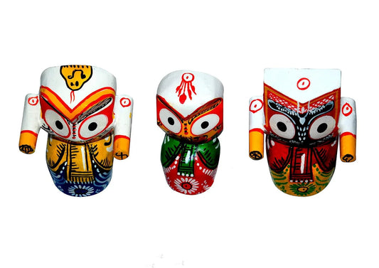 Natugram Neem Wood Jagannath, Balabhadra, and Subhadra Idol