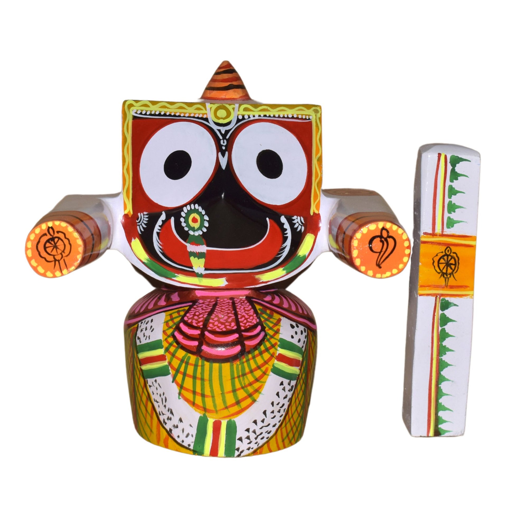 Neem Wood Jagannath Baladeva Subhadra Statue Set 10 Inch-ArtyCraftz.com