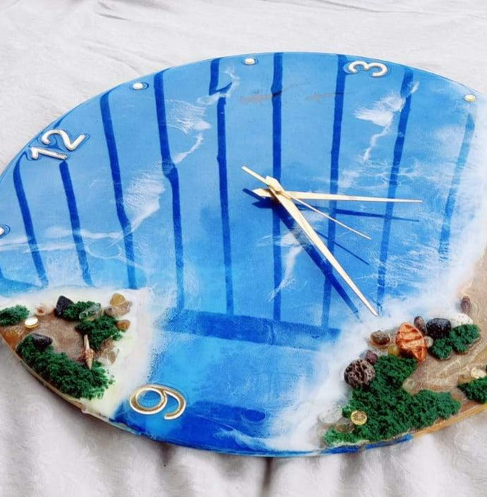 Ocean Resin Wall Clock 15 Inch- ArtyCraftz.com