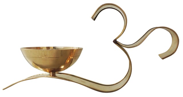 Om Shape Diya Oil Lamp - ArtyCraftz.com