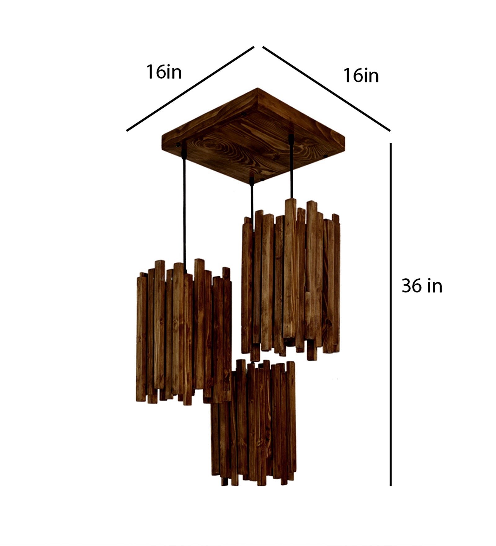 Palisade Brown Wooden Cluster Hanging Lamp-ArtyCraftz.com