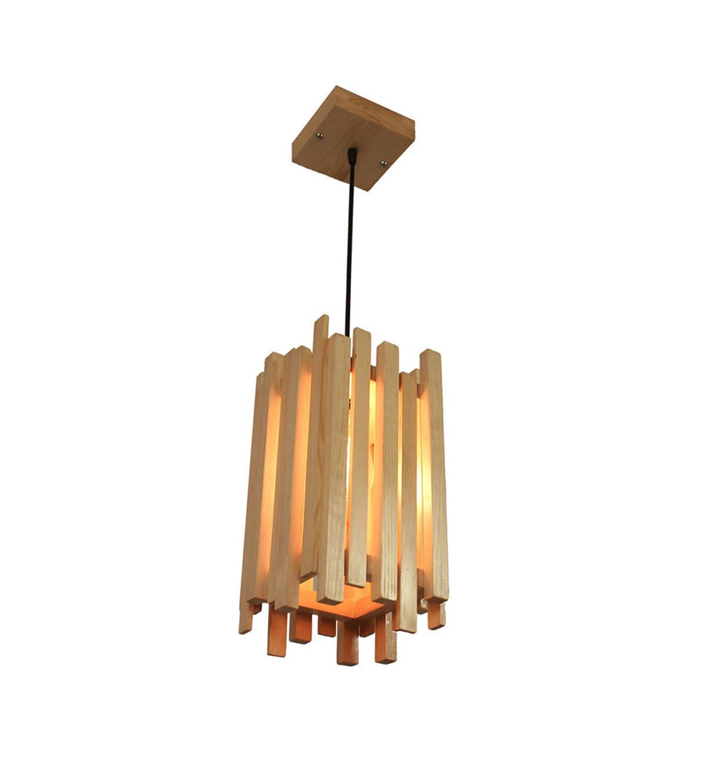 Palisade Beige Wooden Single Pendant Lamp-ArtyCraftz.com