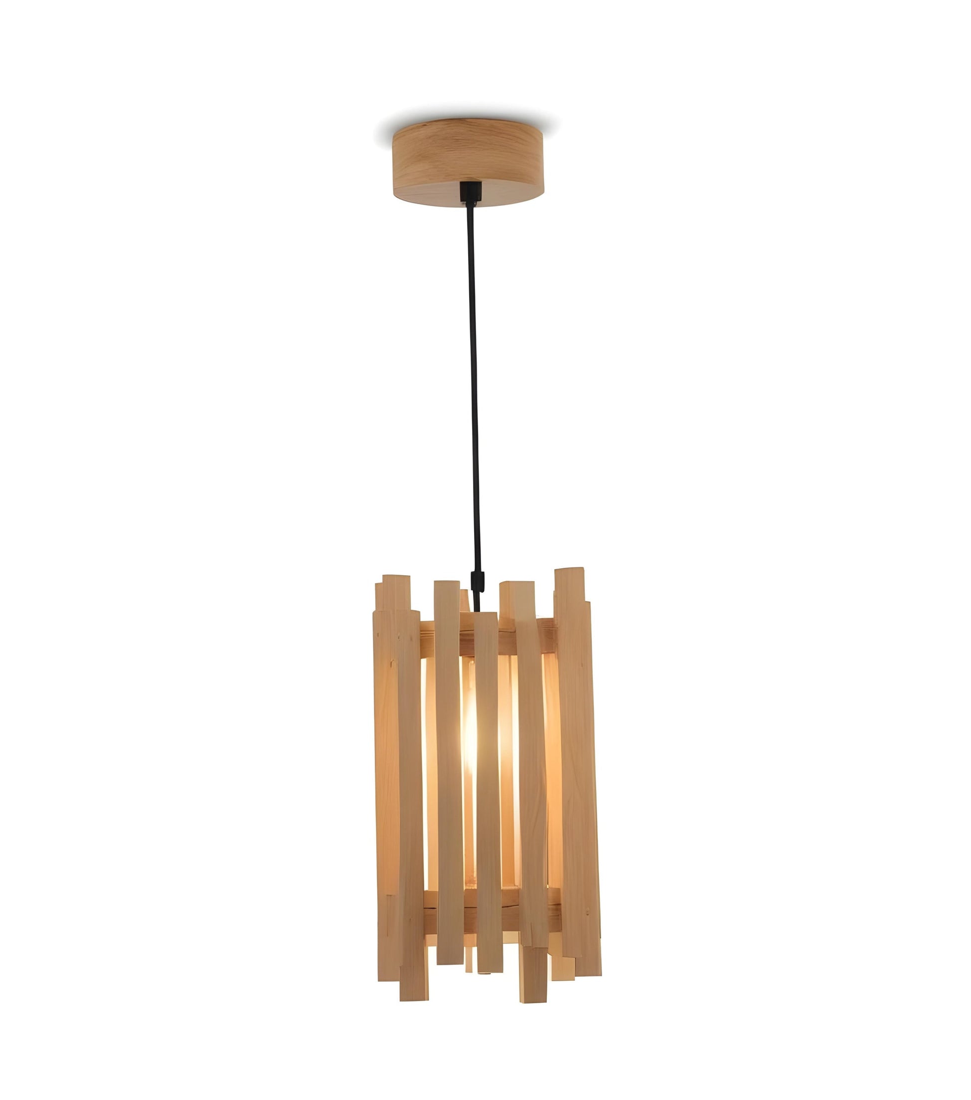 Palisade Beige Wooden Single Pendant Lamp-ArtyCraftz.com