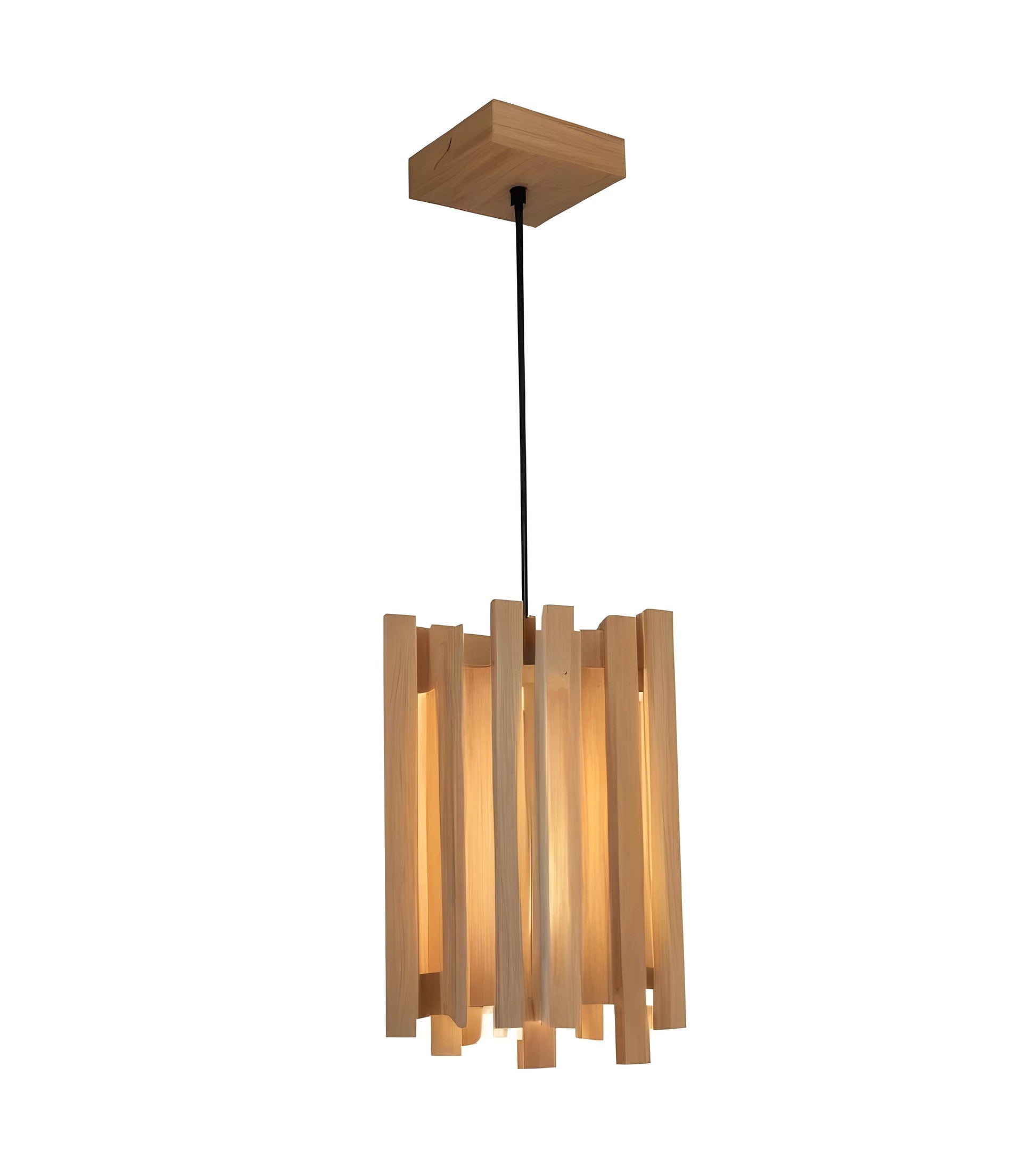 Palisade Beige Wooden Single Pendant Lamp-ArtyCraftz.com
