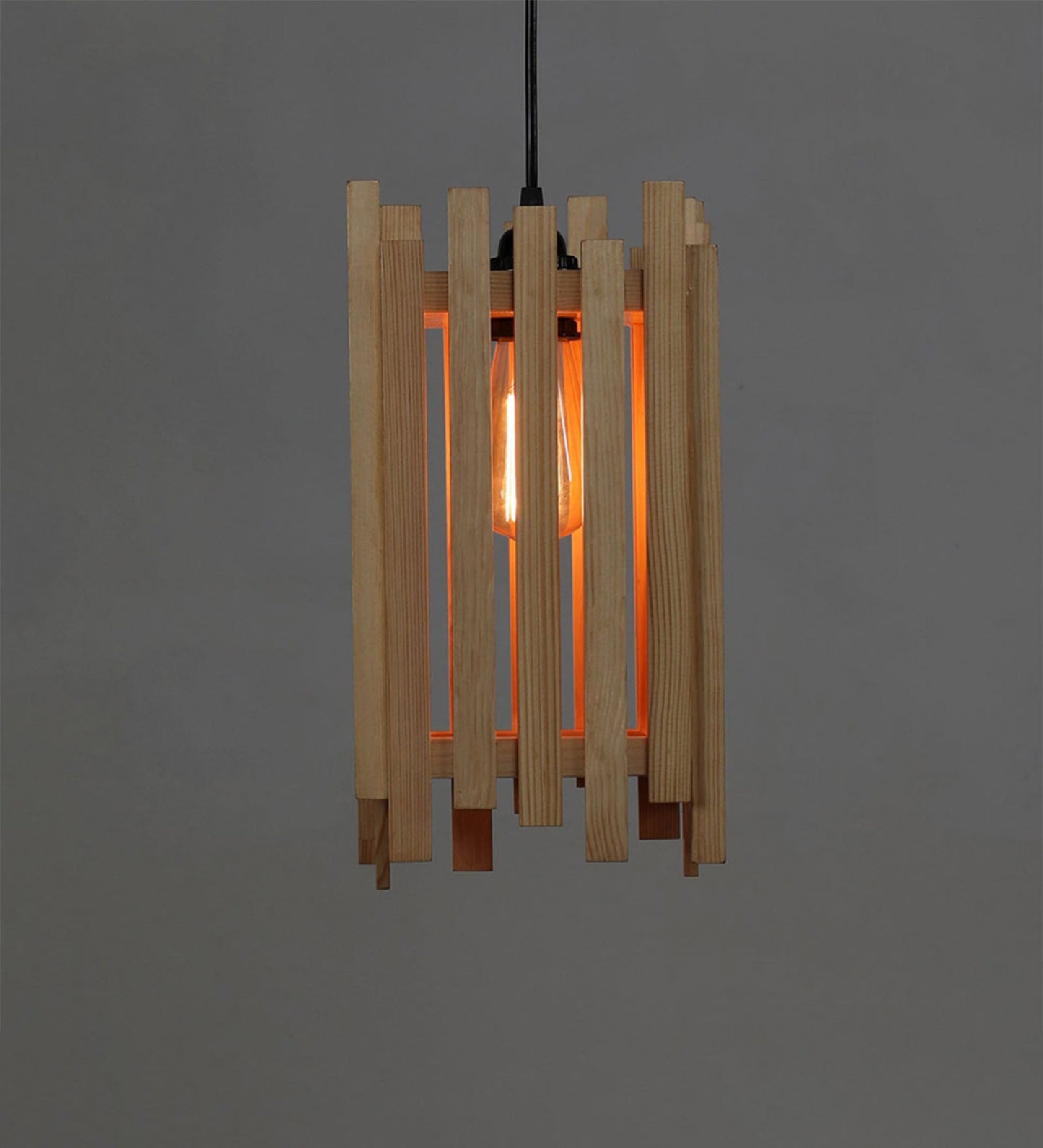 Palisade Beige Wooden Single Pendant Lamp-ArtyCraftz.com