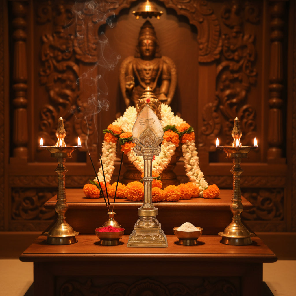 Panchaloha Bronze Murugan Vel 12.5 Inches-ArtyCraftz.com