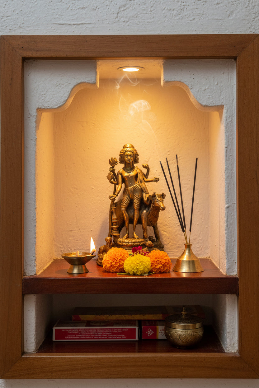 Panchaloha Dattatreya Statue 3 Inch-ArtyCraftz.com