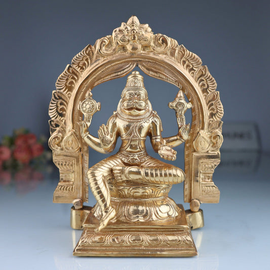 Panchaloha Narasimha Statue with Peedam-ArtyCraftz.com