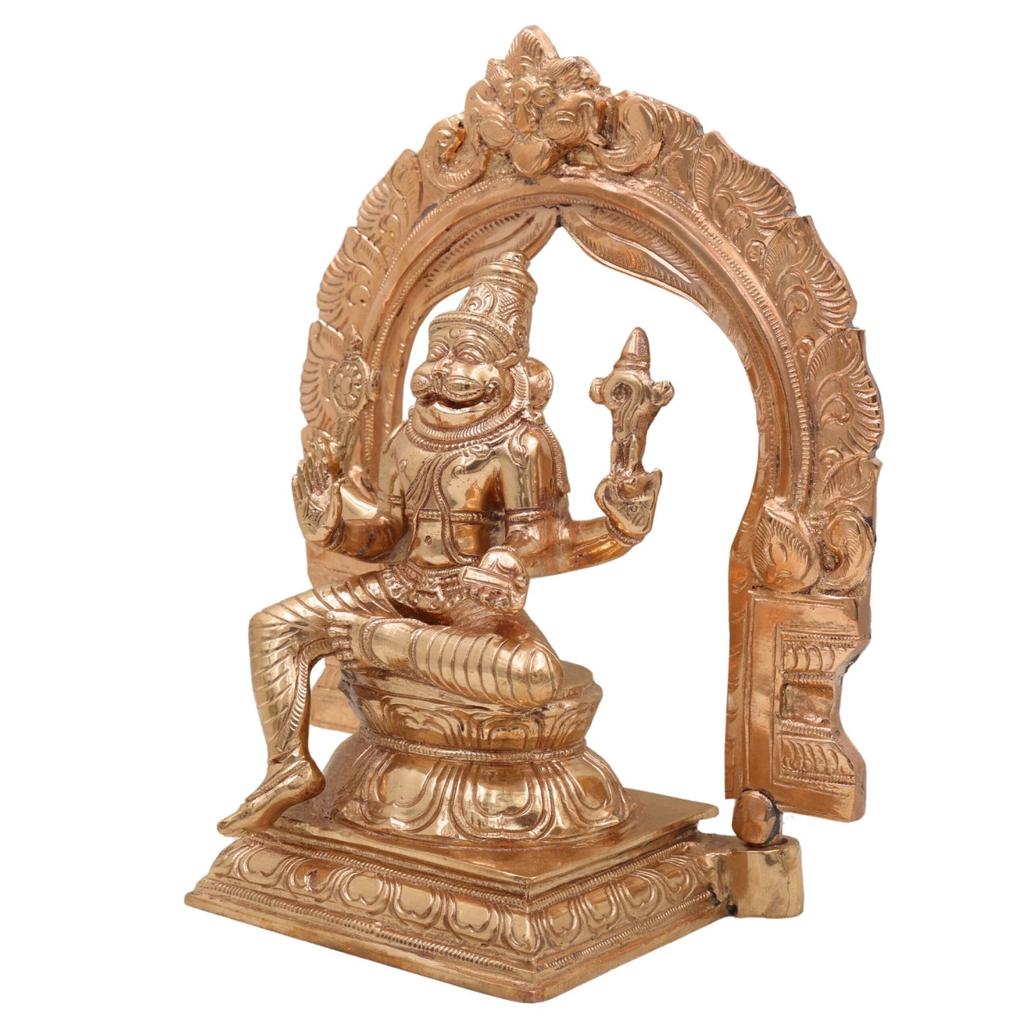 Panchaloha Narasimha Statue with Peedam-ArtyCraftz.com