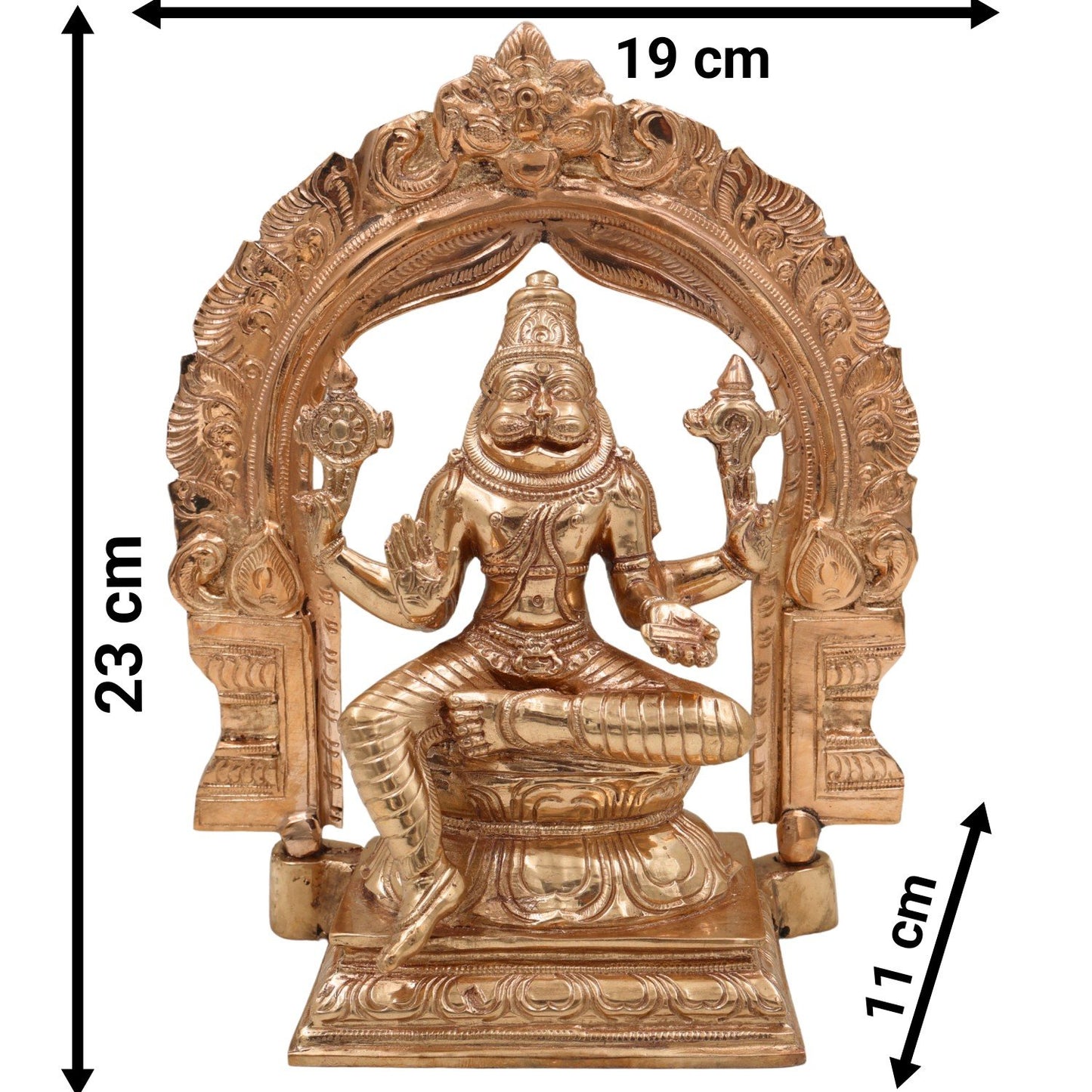 Panchaloha Narasimha Statue with Peedam-ArtyCraftz.com