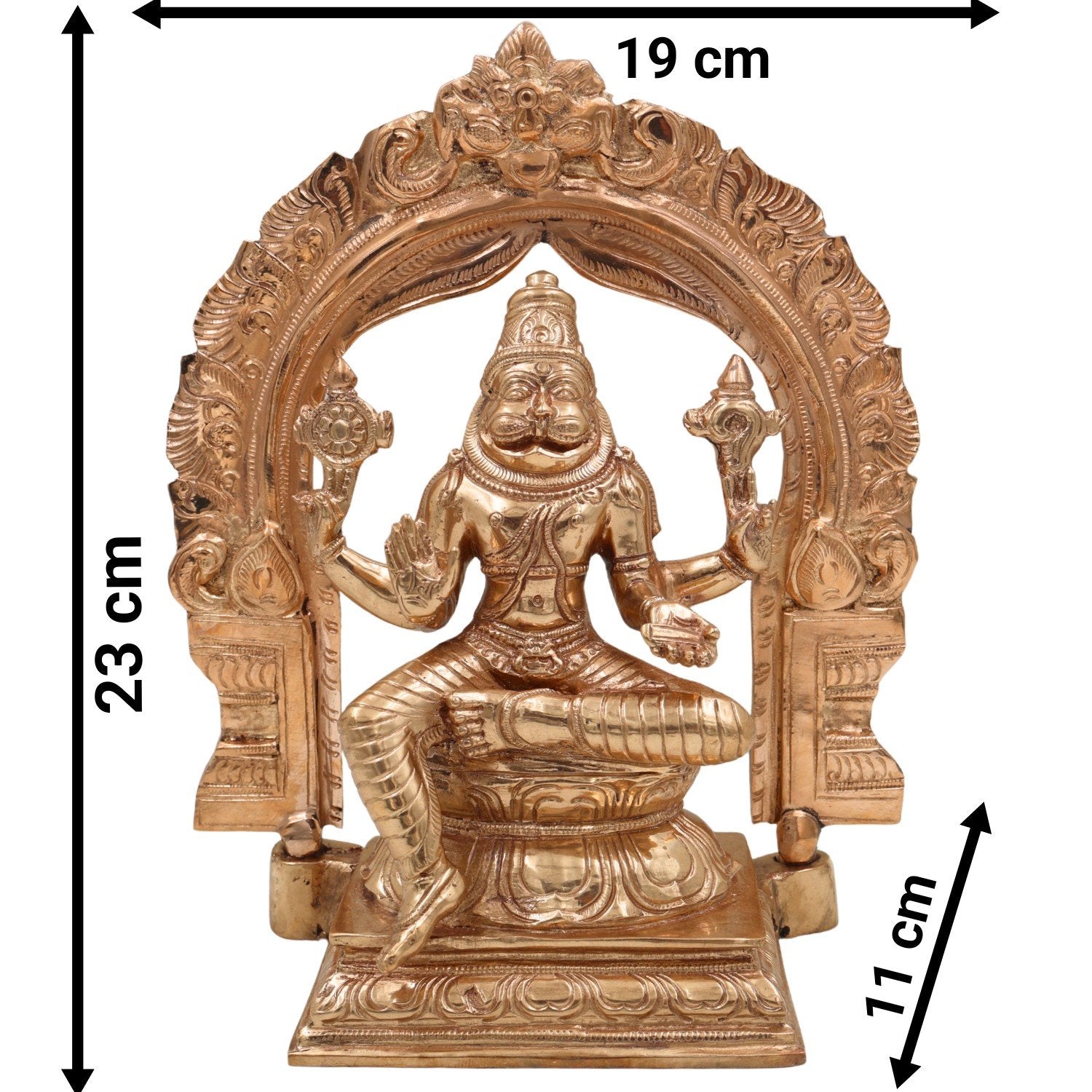 Panchaloha Narasimha Statue with Peedam-ArtyCraftz.com
