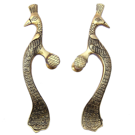 Peacock Door Handle in Antique Brown Finish (Set of 2 Piece) - ArtyCraftz.com