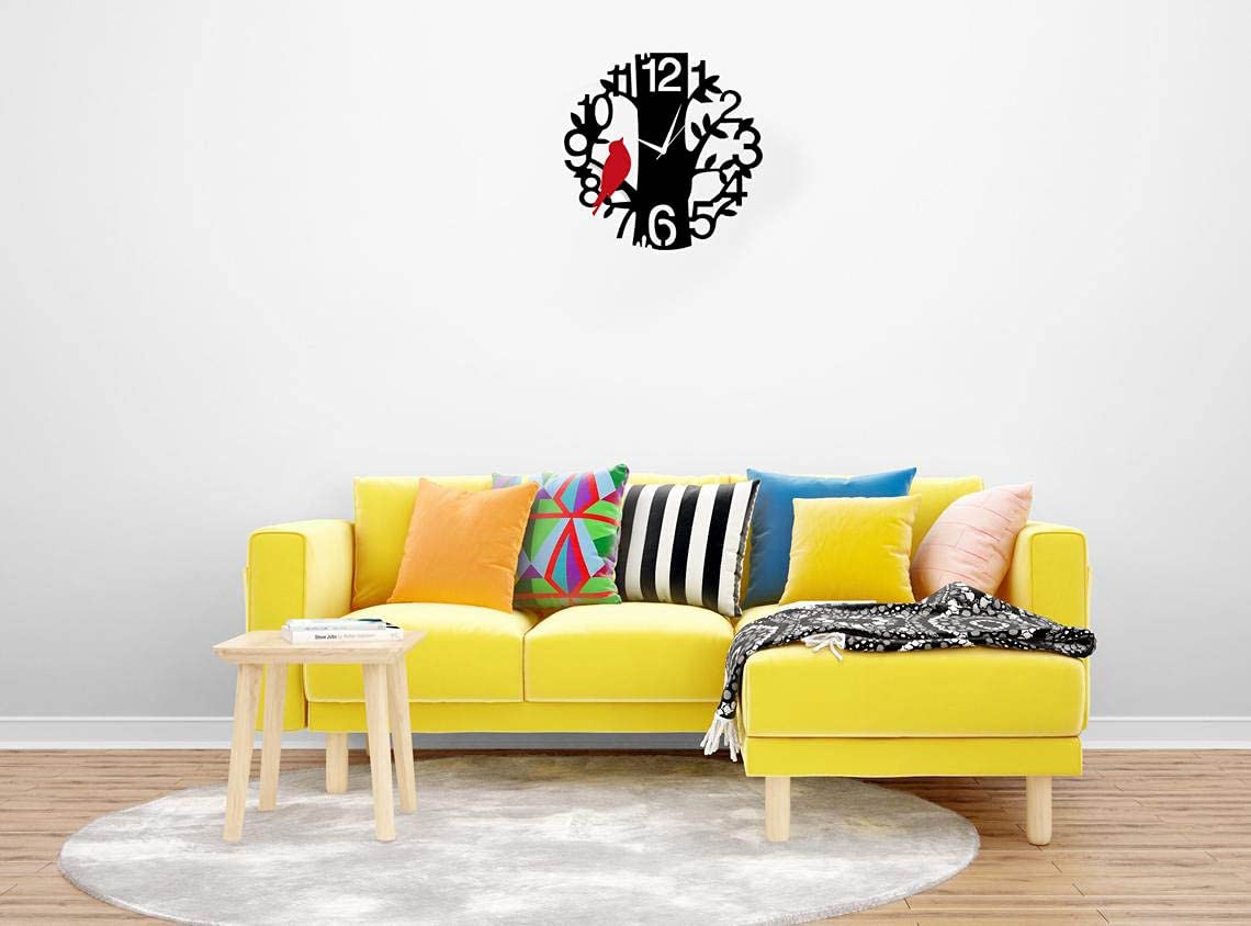 Perched Red Bird On Numericals Wall Clock-ArtyCraftz.com