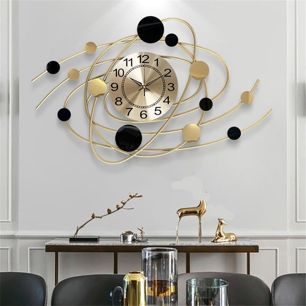 Planets Shaped Metal Golden Wall Clock- ArtyCraftz