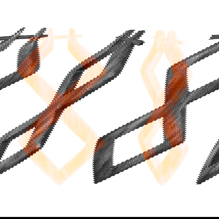 Pointed Hoops Sono Wooden Post Earrings 2.6" - ArtyCraftz.com