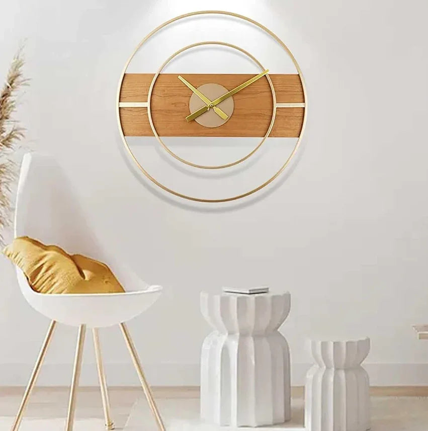 Polished Metal Wooden Decorative Round-ArtyCraftz.com