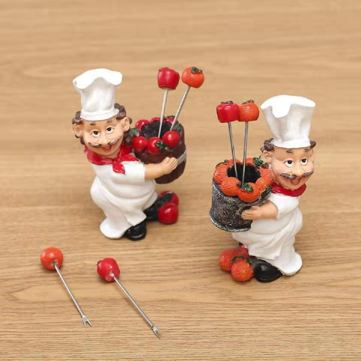 Polyresin Chef Fruit Pick Holder-ArtyCraftz.com