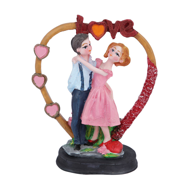 Polyresin Couple on Heart Showpiece-ArtyCraftz.com