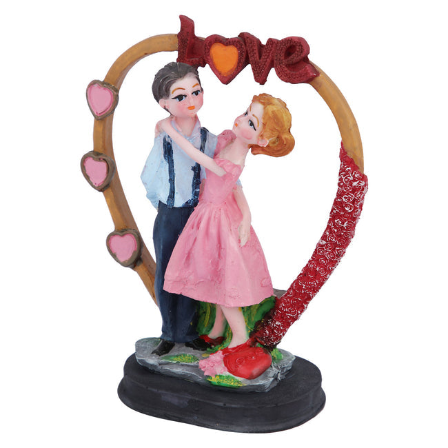 Polyresin Couple on Heart Showpiece-ArtyCraftz.com