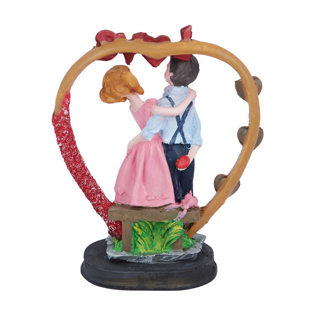 Polyresin Couple on Heart Showpiece-ArtyCraftz.com