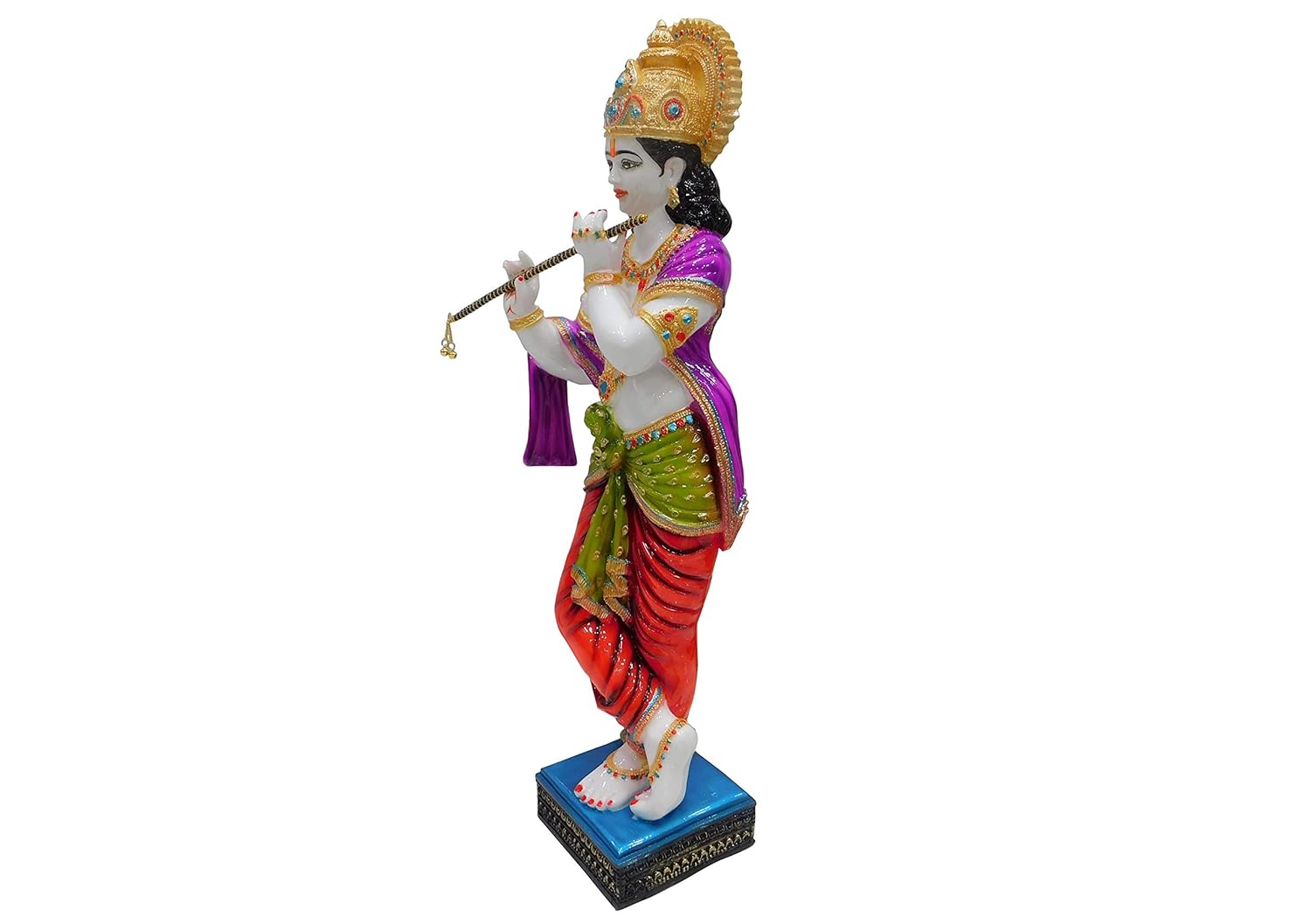 Polyresin Krishna with Flute Idol-ArtyCraftz.com