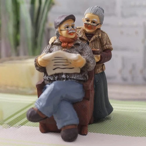 Polyresin Old Couple Show Piece-ArtyCraft.com