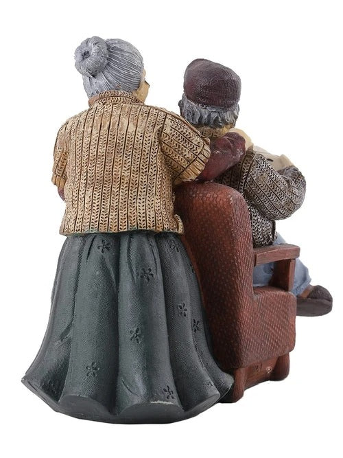 Polyresin Old Couple Show Piece-ArtyCraftz.com