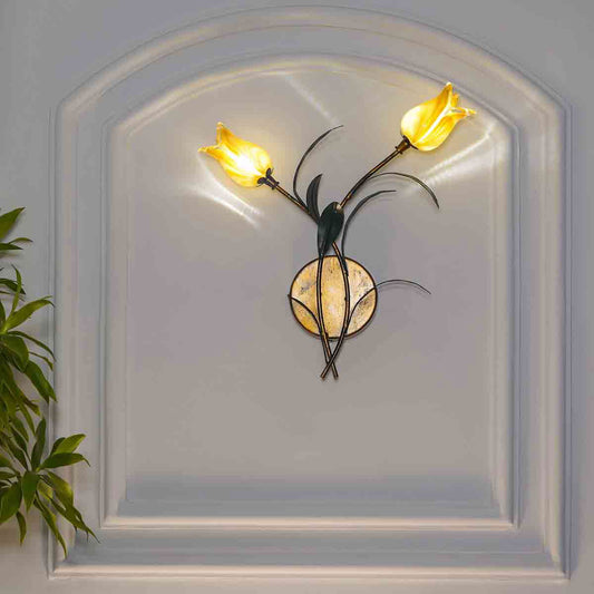 Posta Tulips Glass Metal Wall Light - ArtyCraftz.com