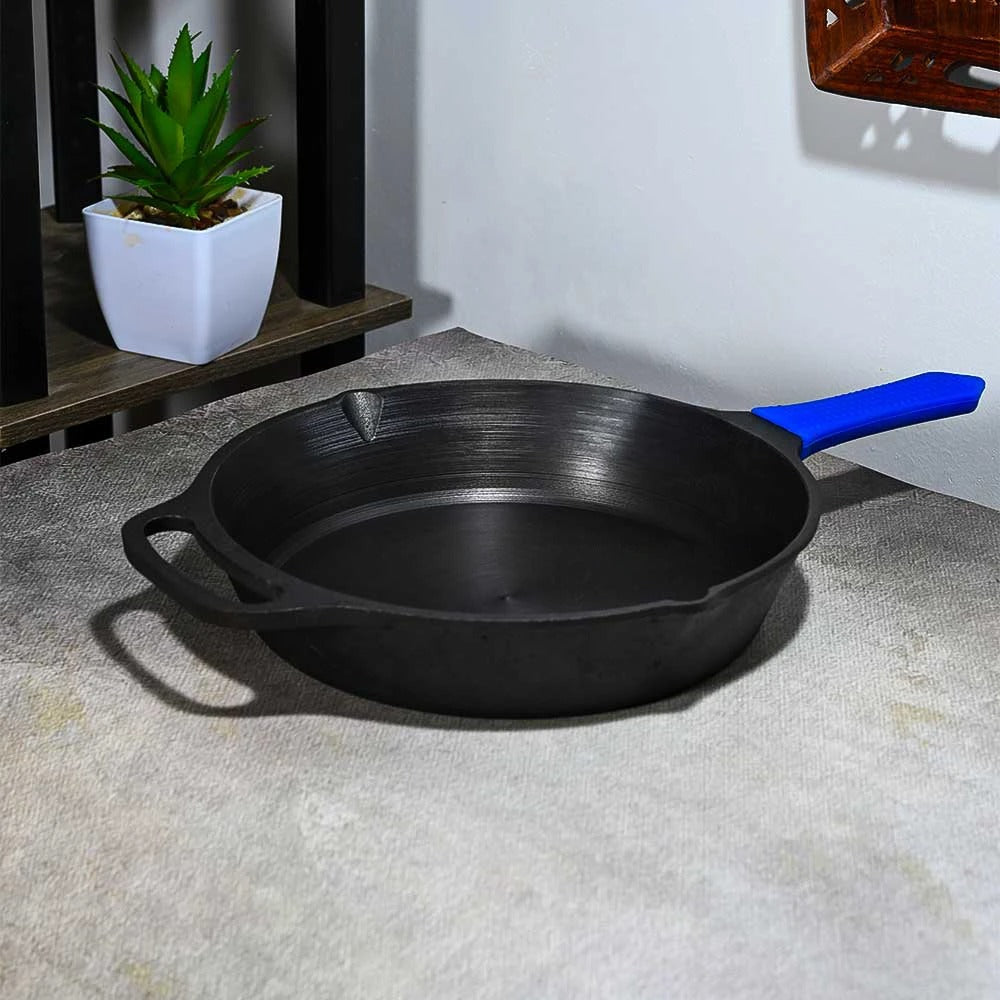 Pre-Seasoned Cast Iron Long Handle Fry Pan-ArtyCraftz.com