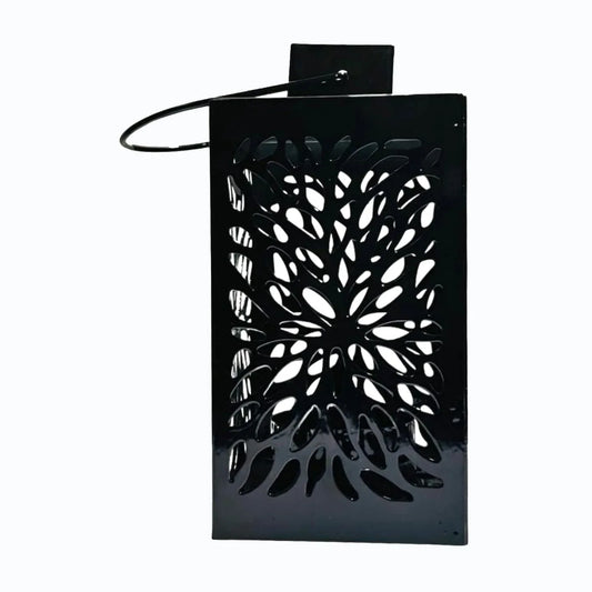 Premium Decorative Metal Lantern Lamp Tealight Holder Hanging Lantern (6 cm X 12 cm, Pack of 1) (Black) - ArtyCraftz.com