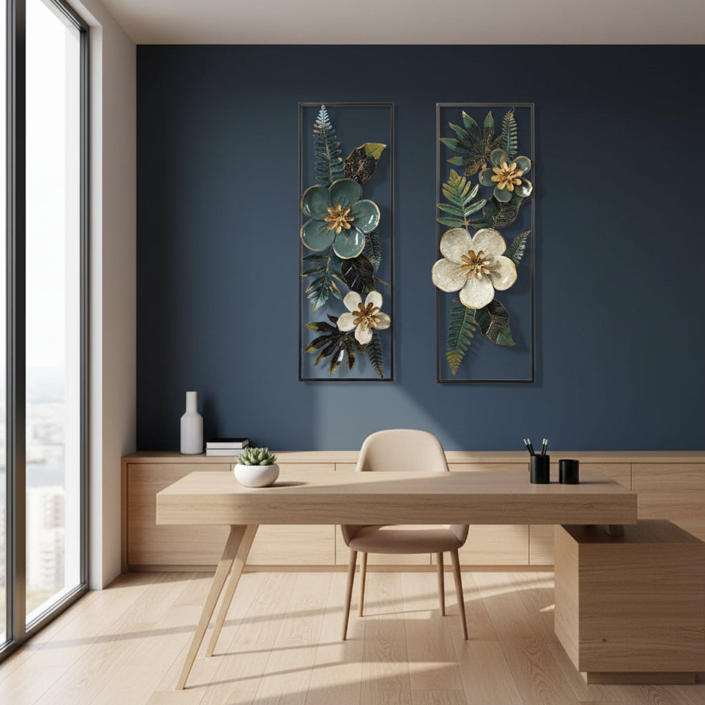 Premium Metal Floral Wall Art Panels- ArtyCraftz