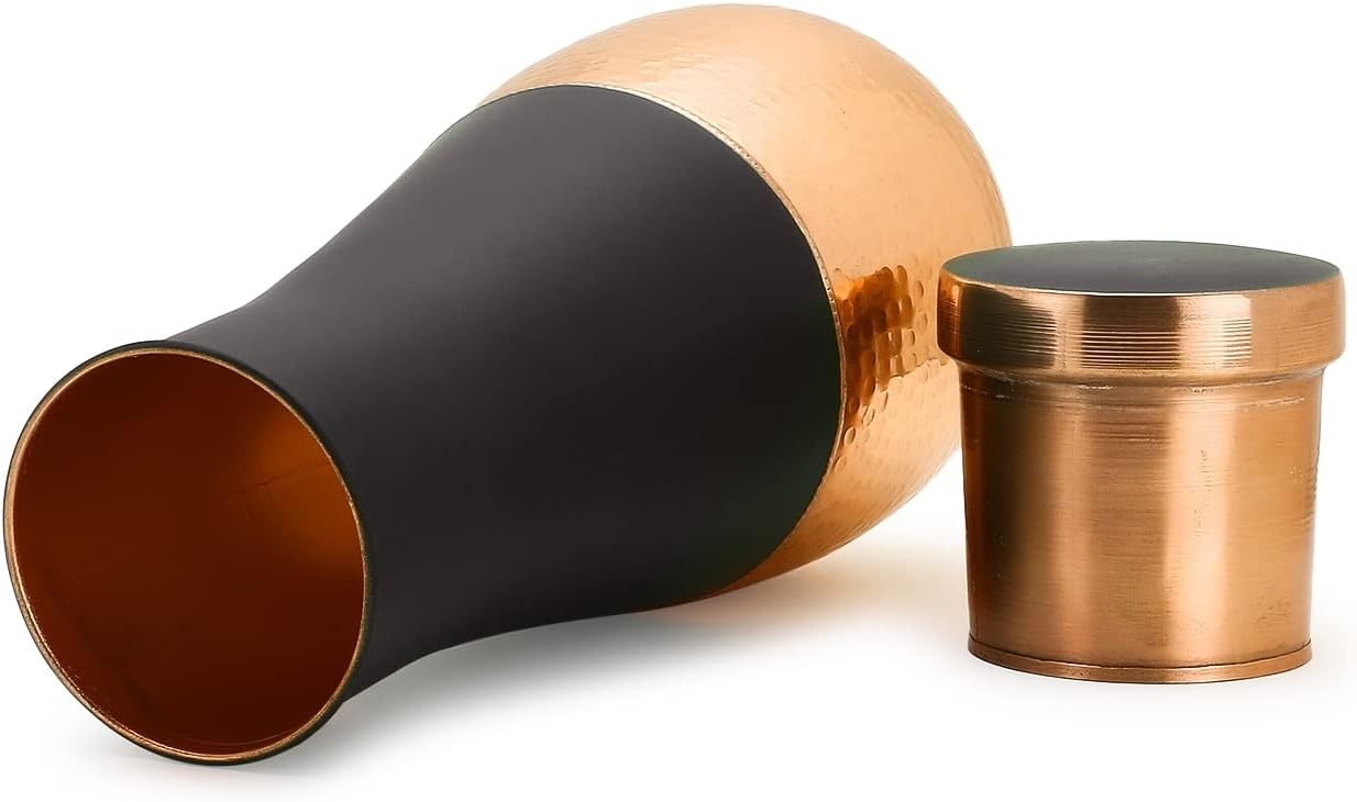 Premium Tulip Design Hammered Copper Water Bottle-ArtyCraftz.com