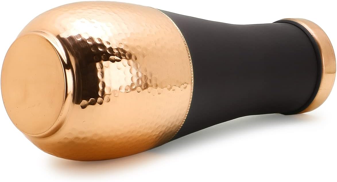 Premium Tulip Design Hammered Copper Water Bottle-ArtyCraftz.com