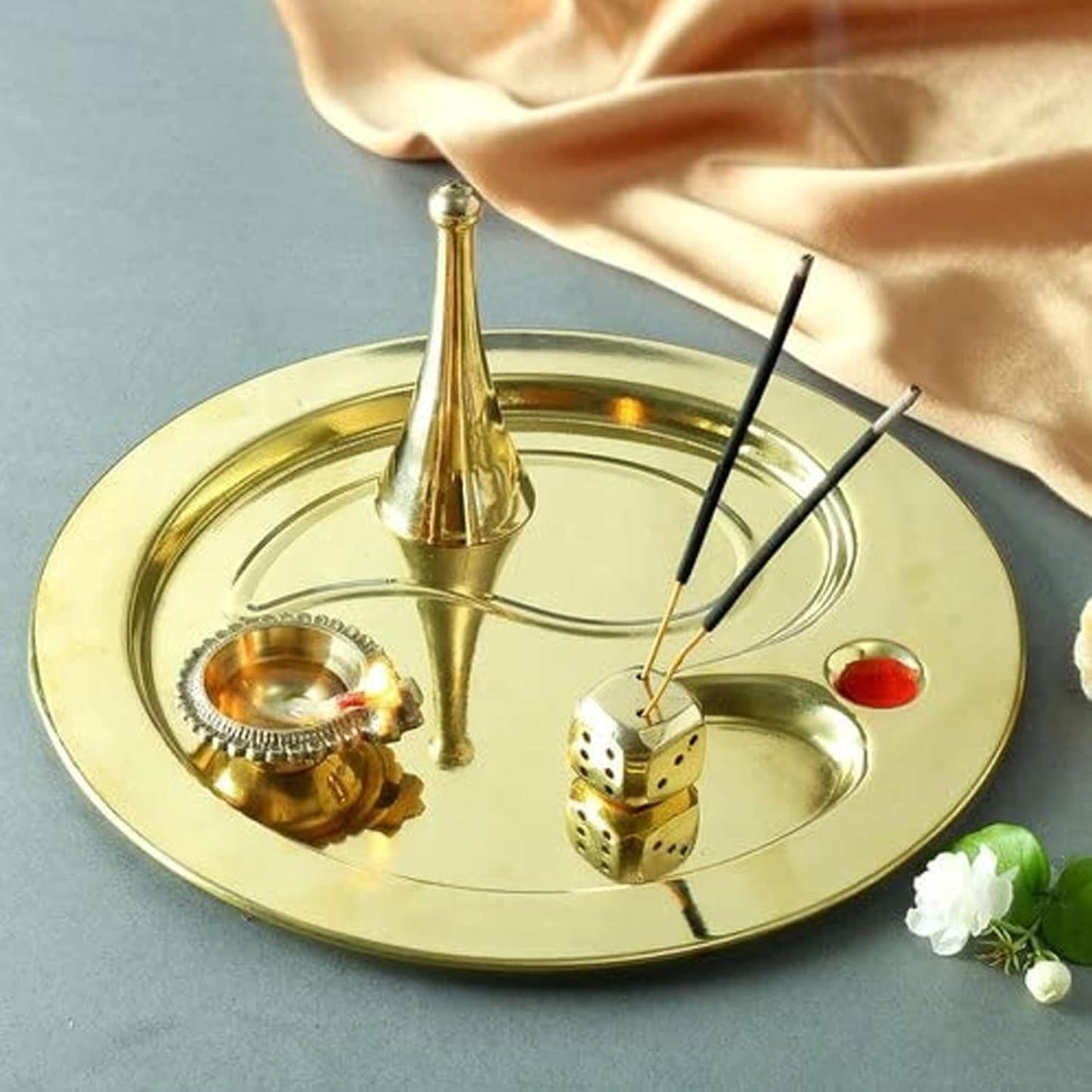 Pure Brass Pooja Thali Set