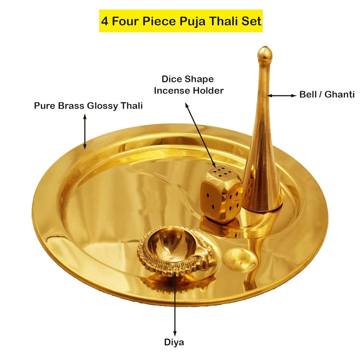 Pure Brass Pooja Thali Set