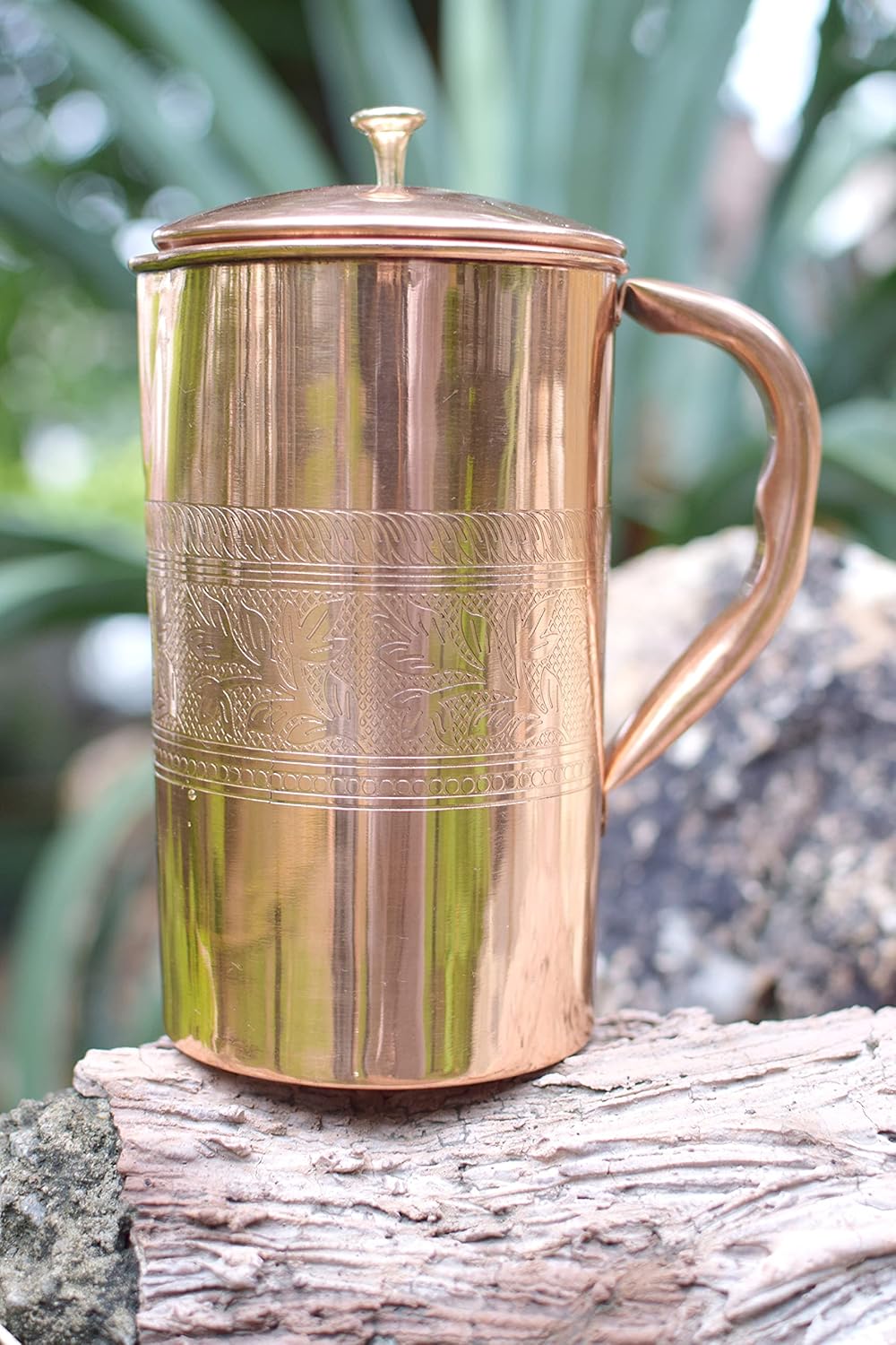 Pure Copper Leaf Embossed Jug