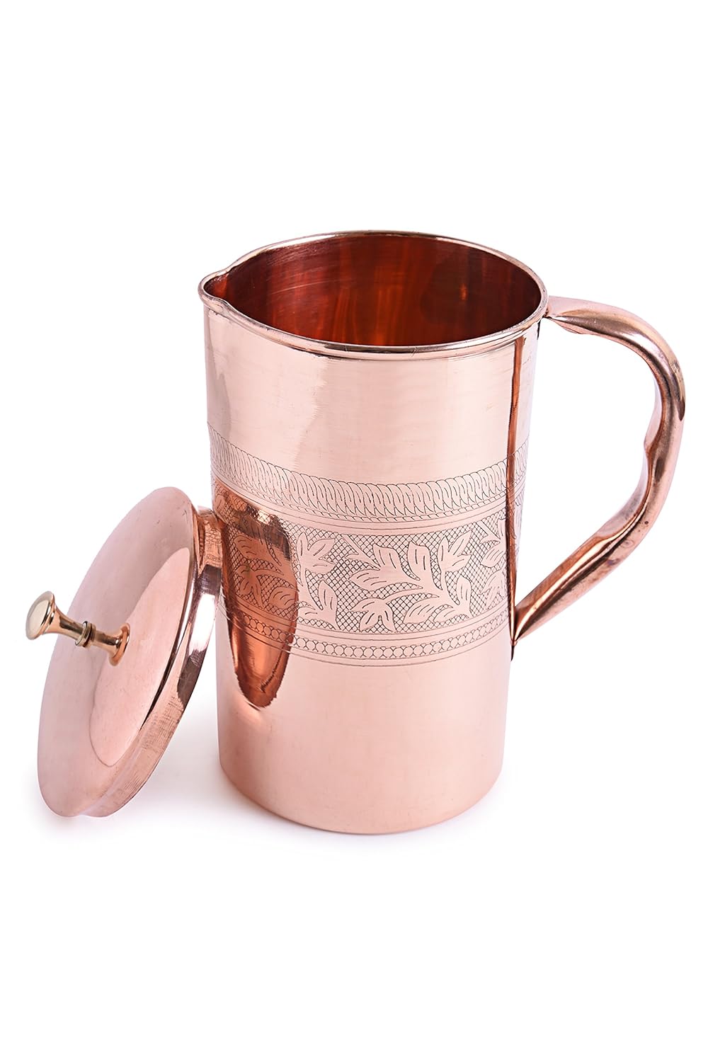 Pure Copper Leaf Embossed Jug