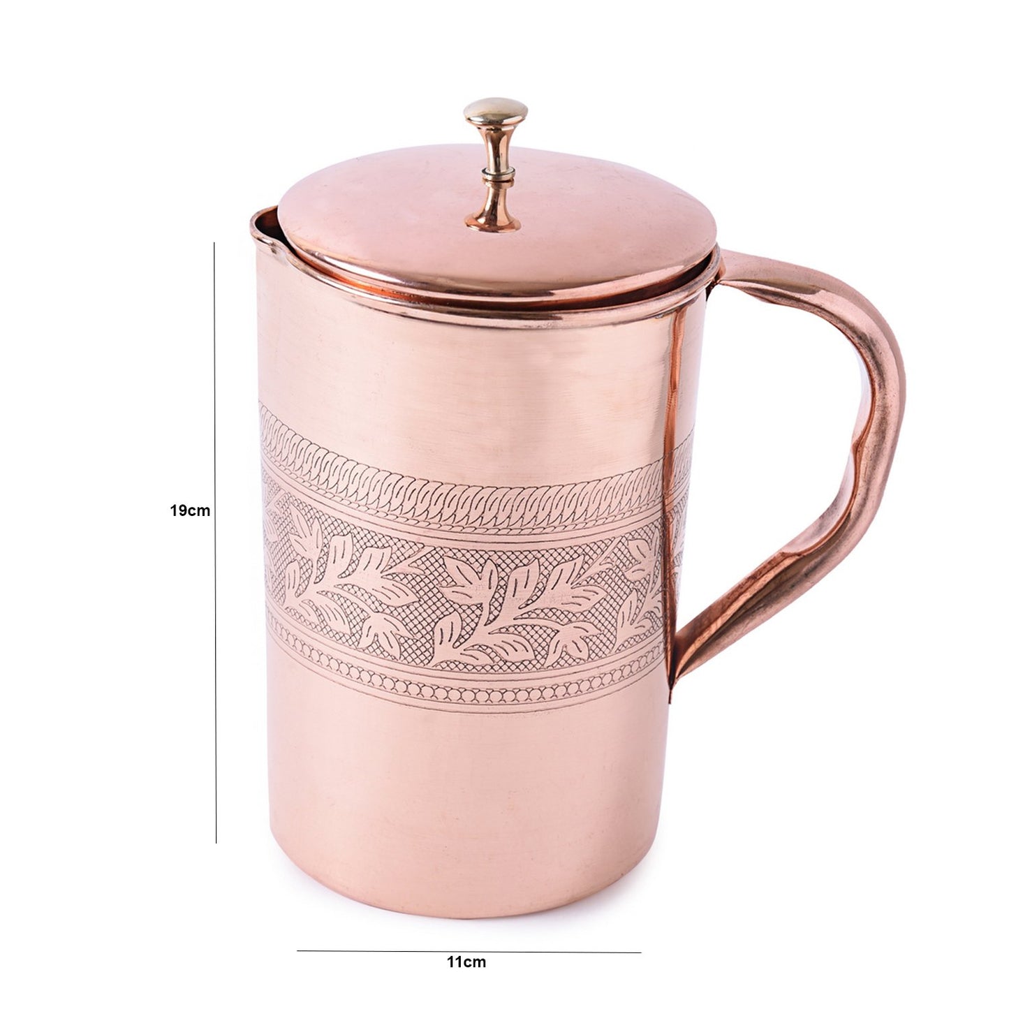 Pure Copper Leaf Embossed Jug