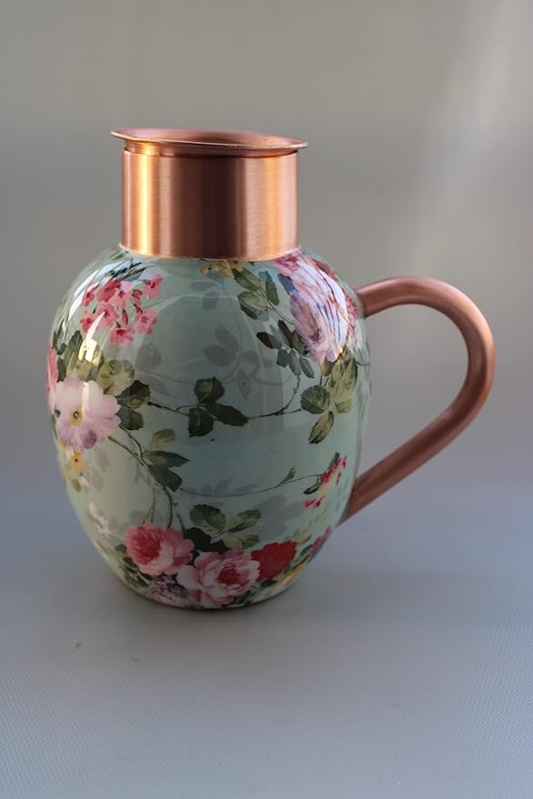 Pure Copper Printed/Meena/Enamel Apple Jug