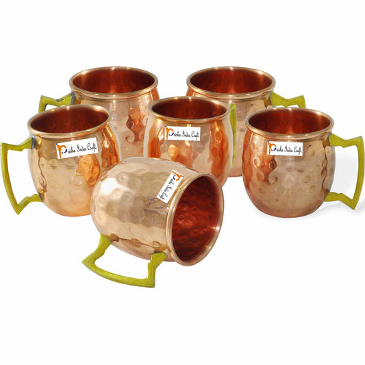 Pure Copper Solid Hammered Barrel Shot Mug, Barware Best for Parties | Small Size Mug | Capacity - 50 ML (1.6 oz) | Set of 6 - ArtyCraftz.com