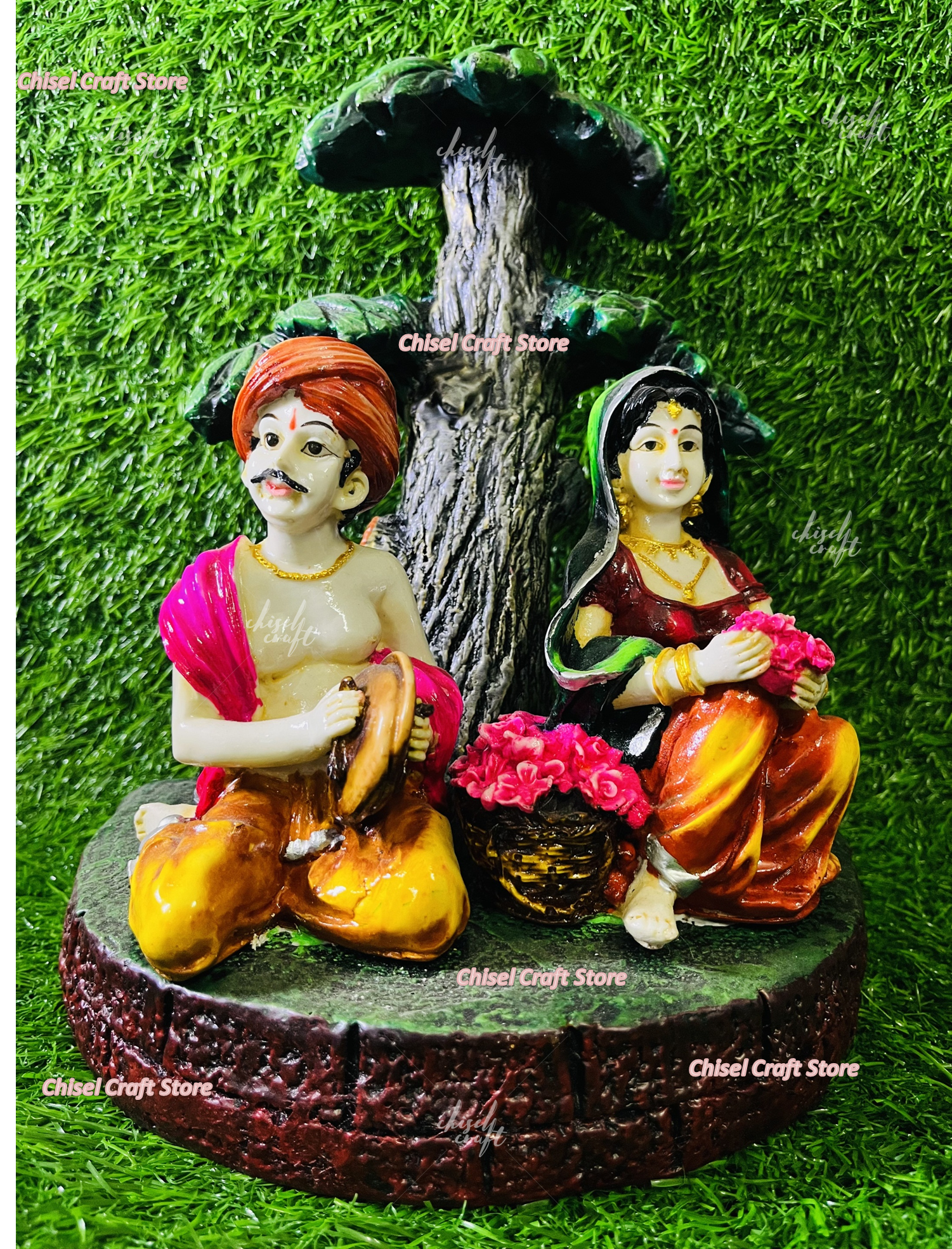 Rajasthan Couple Showpiece - ArtyCraftz.com